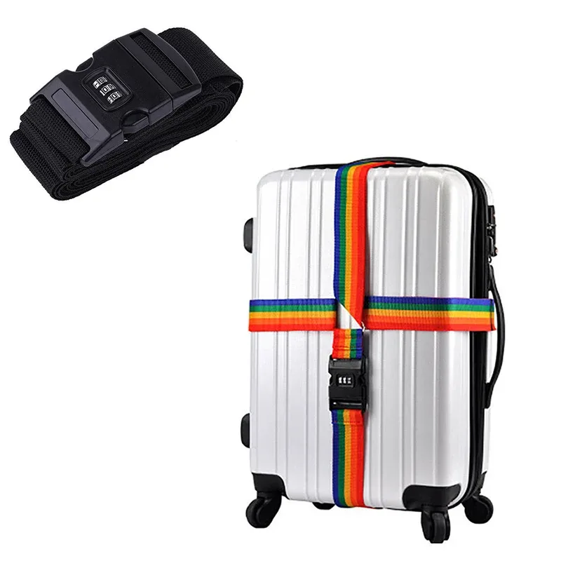 sangle sécurité accessoire voyage nylon multicolore réglable cadenas mot passe jaune rouge vert bleu noir gris beige rose kaki