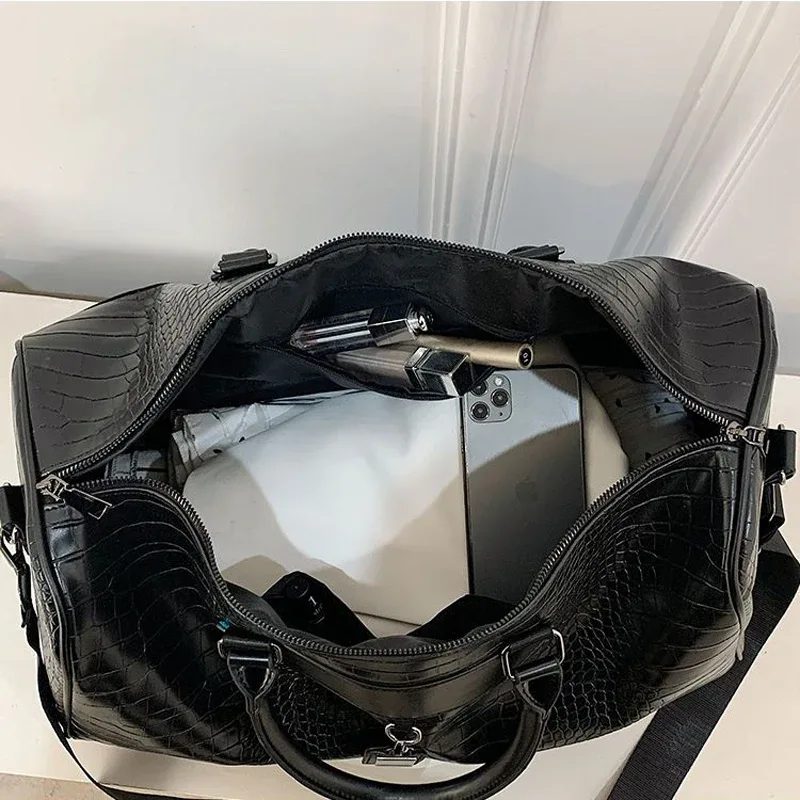 sacs de voyage en cuir de chancelier pour hommes, sacs à main de luxe pour hommes, sac de sport de voyage vintage, grande capacité, portable, initié alligator, nouveau, 2023