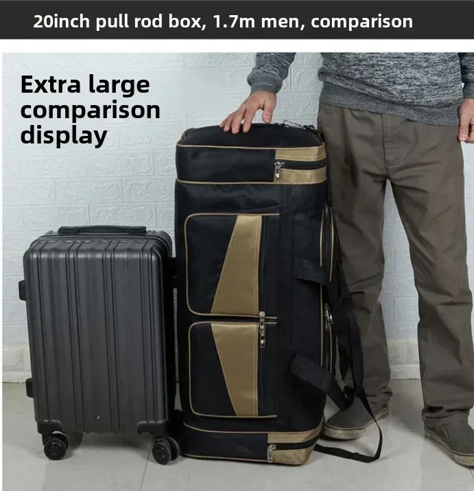 sac voyage nylon patchwork noir bandes dorées poches lateral zippées format rectangulaire sac week-end sport polyvalent