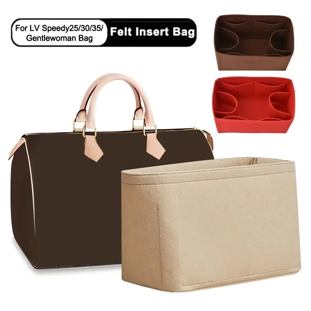 sac de rangement en feutre grande capacité multi-poches pour sac à main lv speedy25/30/35/gentlewoman