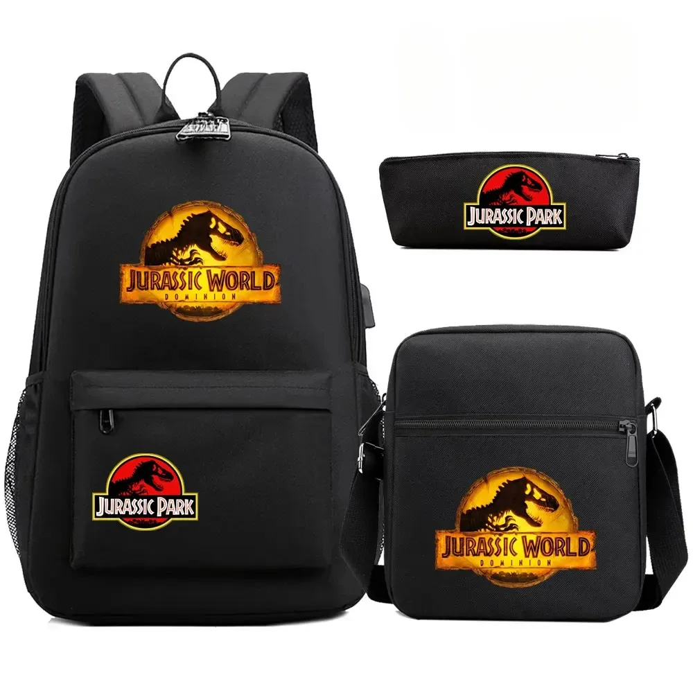 sac à dos de voyage avec serrure antivol usb pour garçon et fille, cartable pour livre d'école pour enfants, sac à stylo, 3 pièces
