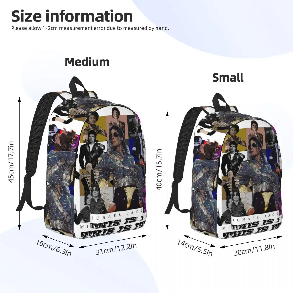 michael jackson dancing sac à dos pour étudiants, sac d'école, sac à dos de randonnée, sac de voyage pour hommes et femmes, sac à bandoulière