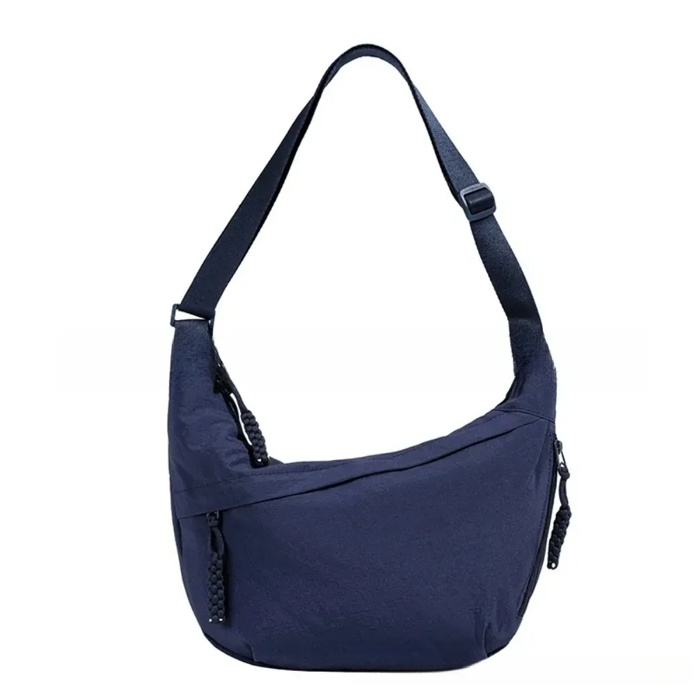 sacs à bandoulière en toile décontractés coréens simplifiés, sac hobos de sport de grande capacité, sac de boulettes léger de couleur unie pour femmes