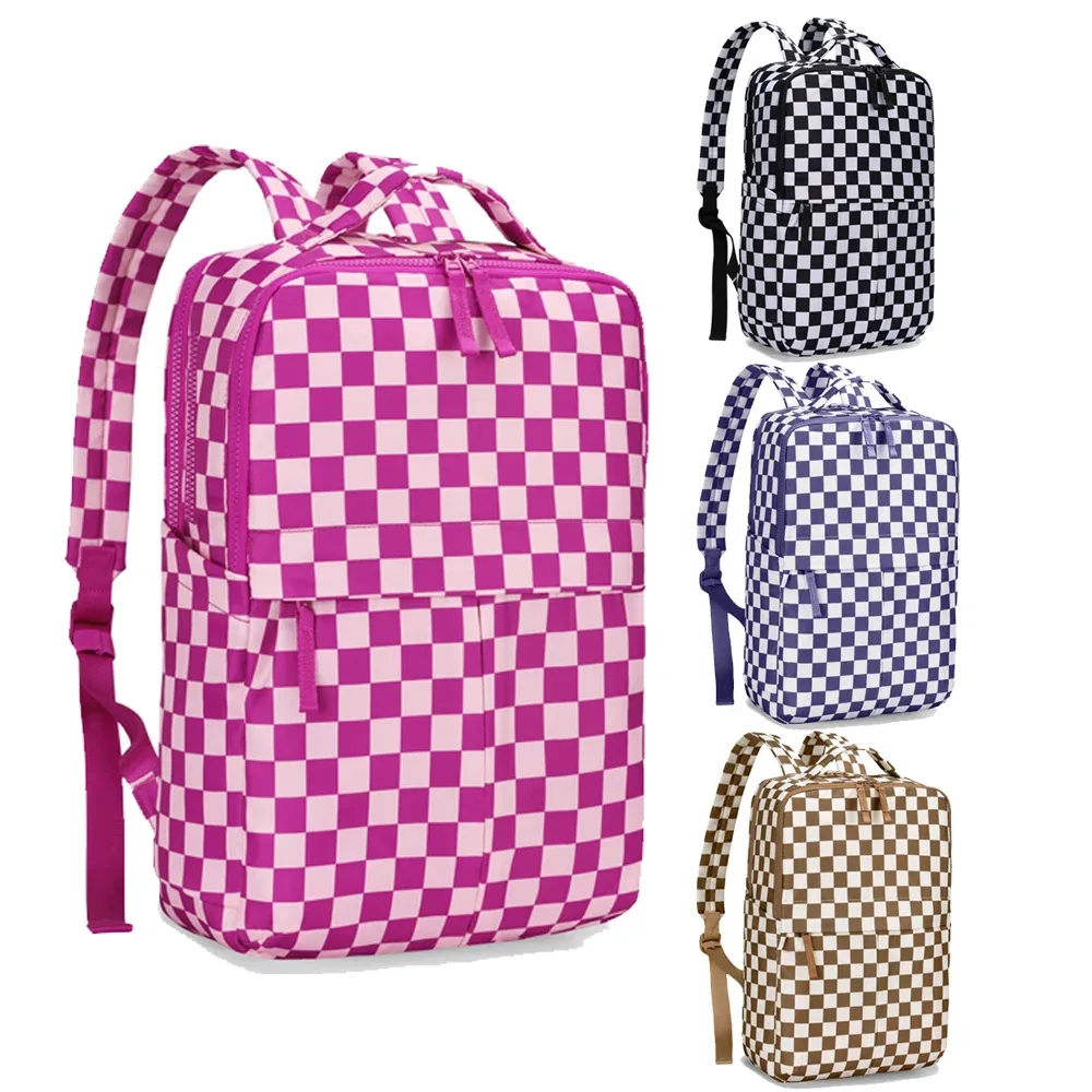 nouveaux sacs à bandoulière à carreaux pour l'école, unisexe, sac à dos tendance, sac de sport en nylon, grande capacité, sac d'entraînement durable