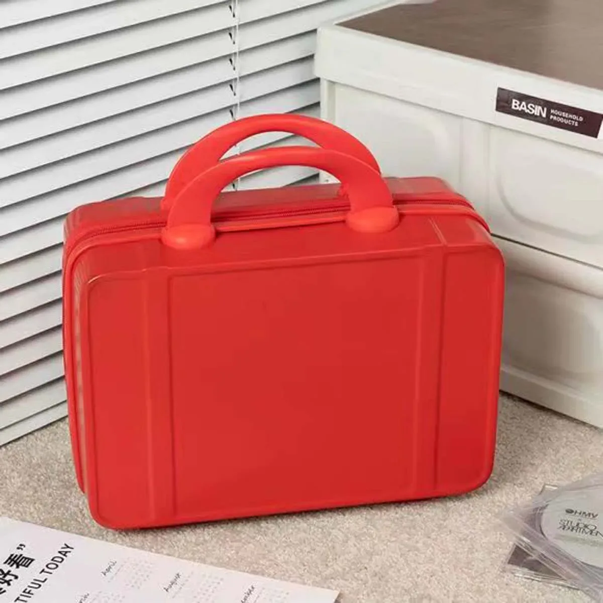 étui de maquillage couleur macaron 14 pouces, bagage portable, mini sac de voyage mignon, sac de rangement en gros, offre spéciale