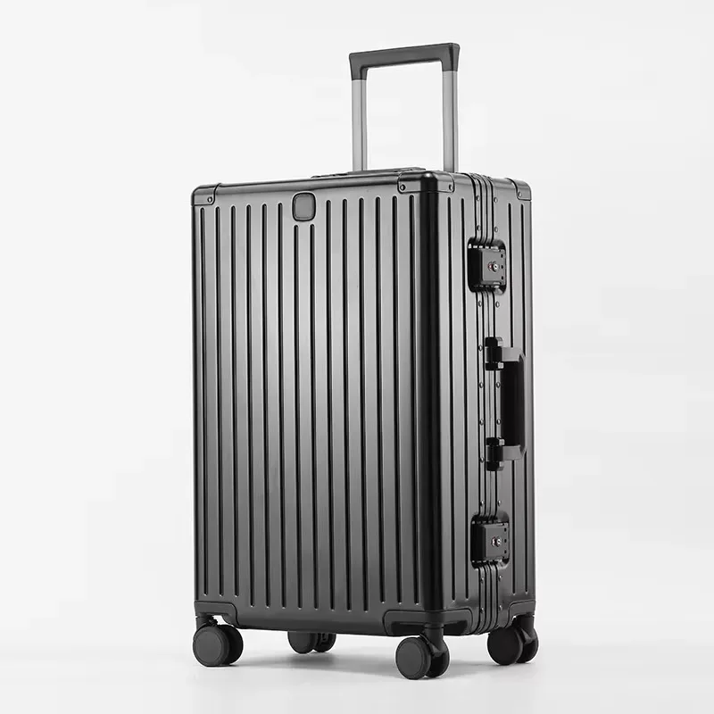 valise de luxe en alliage d’aluminium et de magnésium, avec roulettes multidirectionnelles, serrure tsa, idéale pour les voyages, disponible en différentes tailles (20, 24, 26 et 29 pouces).