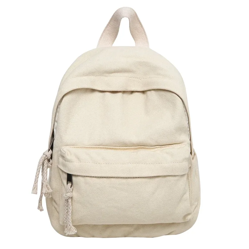 petits sacs à dos 100% coton pour femmes, sacs de loisirs ou de voyage en toile solide, sacs d'école mignons en tissu pour enfants, sacs à bandoulière vert