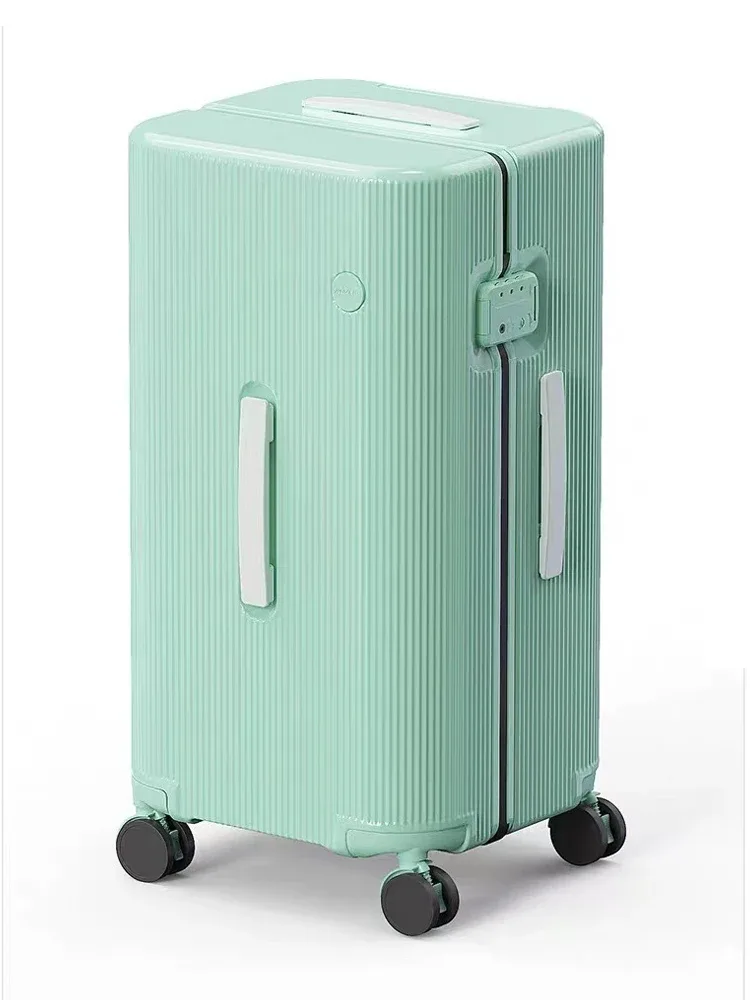 Valise de voyage 20/24/30 pouces avec fermeture éclair, grande taille, en PC, avec roulettes, boîte à code, bagage cabine