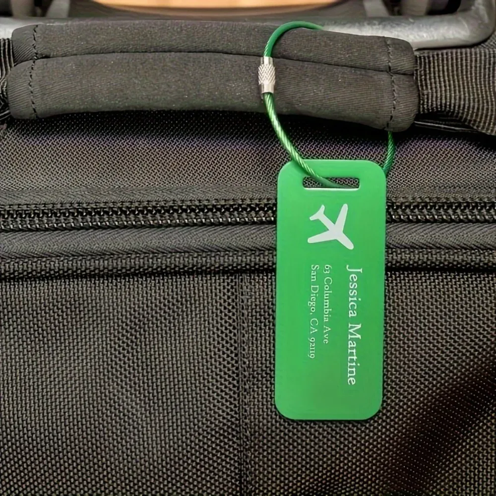 Étiquette de bagage en métal personnalisée, étiquettes de bagage sur mesure, porte-clés en métal personnalisé - cadeau de voyage, étiquette pour sac à dos, porte-clés personnalisé