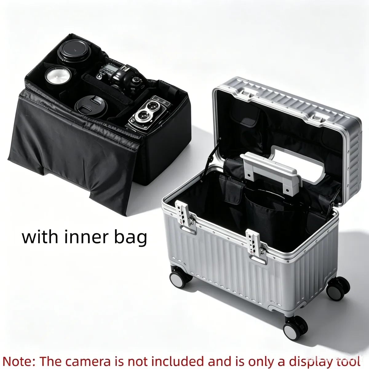 valise à ouverture par le haut 18/20 pouces, bagage à main pour voyage, valise de photographe à roulettes, coque rigide avec cadre en alliage d'aluminium, serrure tsa