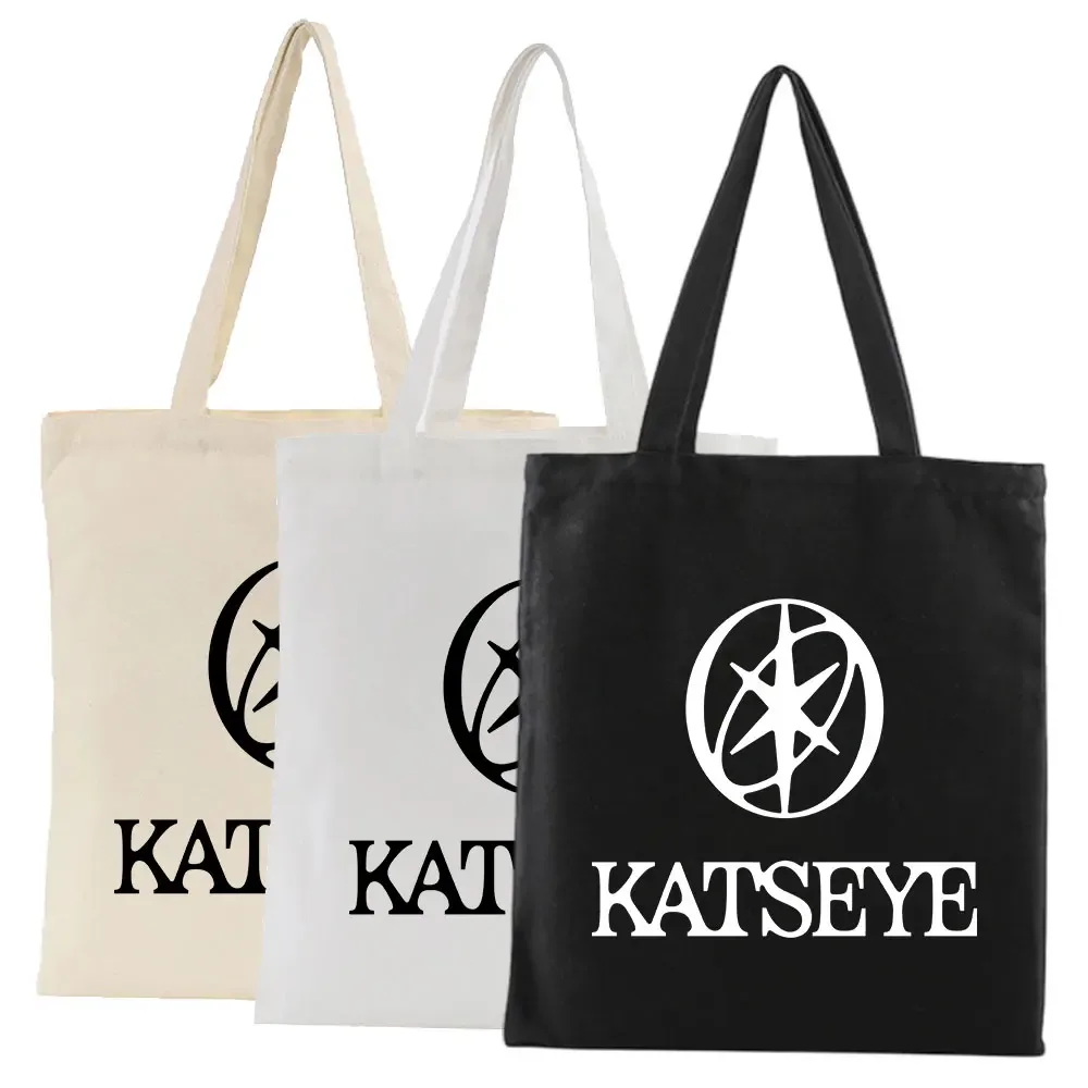 sac fourre-tout en toile imprimé kpop katseye, sac à main décontracté pour étudiantes, sac à bandoulière avec fermeture éclair