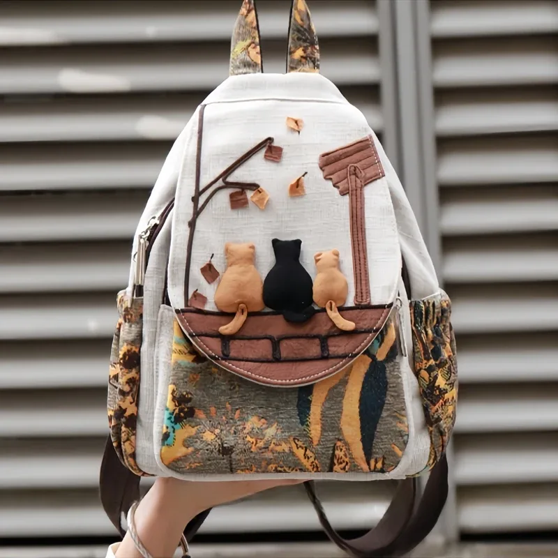sac à dos de voyage motif aliments 3d pour femmes, sac à dos en lin de haute qualité, sac à dos de luxe pour filles, joli style, mode féminine