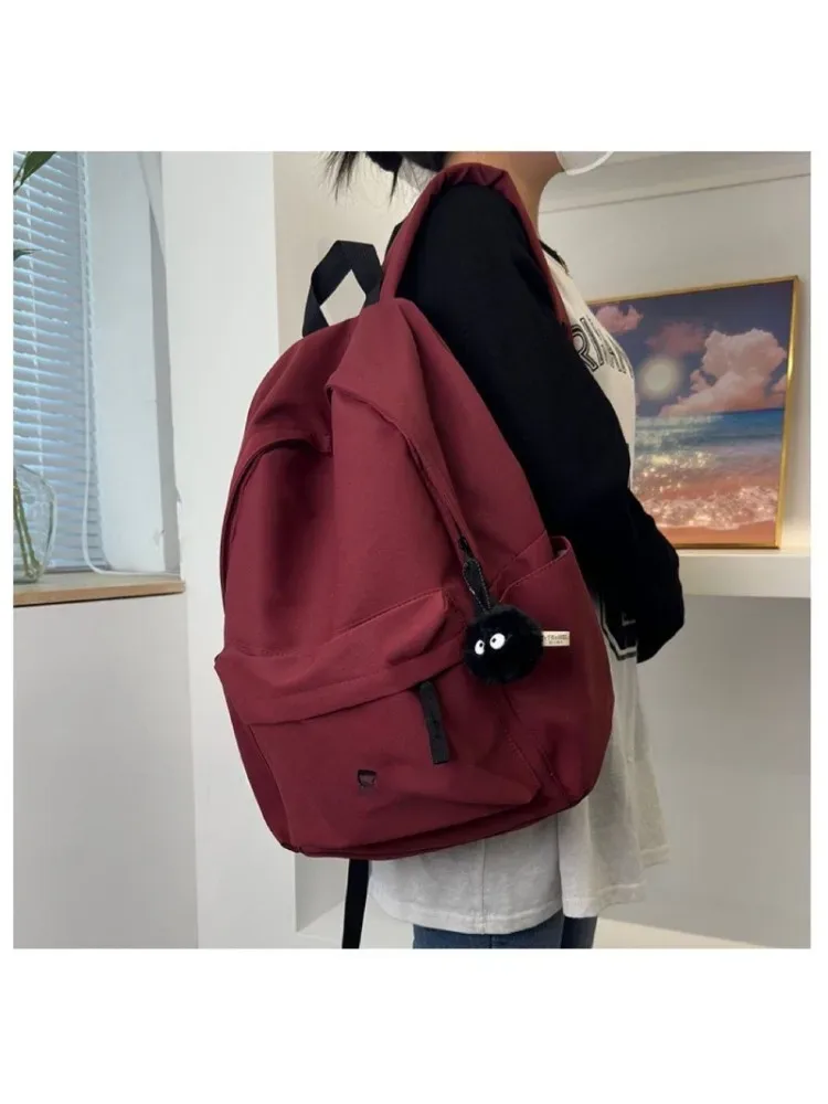 sac à dos de style coréen, simple et uni, pour filles, étudiantes du secondaire et du collège, grande capacité, unisexe