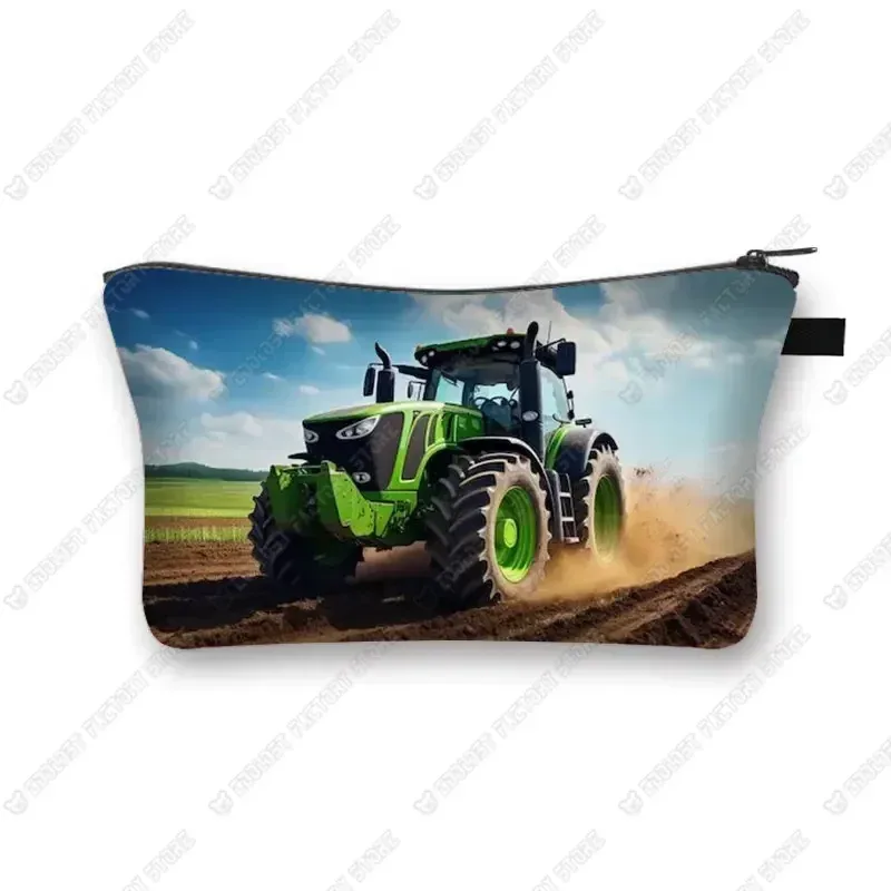 trousse de maquillage de ferme pour femme, jeu avec le tracteur, boîte de maquillage, stockage de poudres, portefeuille pour femme, étui cosmétique, récolte