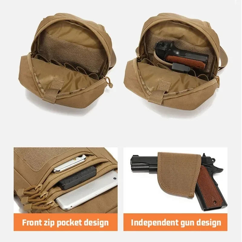 sac à bandoulière tactique pour pistolet, étui de transport dissimulé, sac à dos convertible pour pistolet de chasse et camping