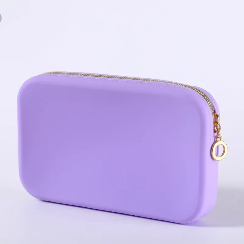 sac de rangement cosmétique carré en silicone, grande capacité, support portable pour pinceaux de maquillage, organisateur de cosmétiques étanche pour voyage