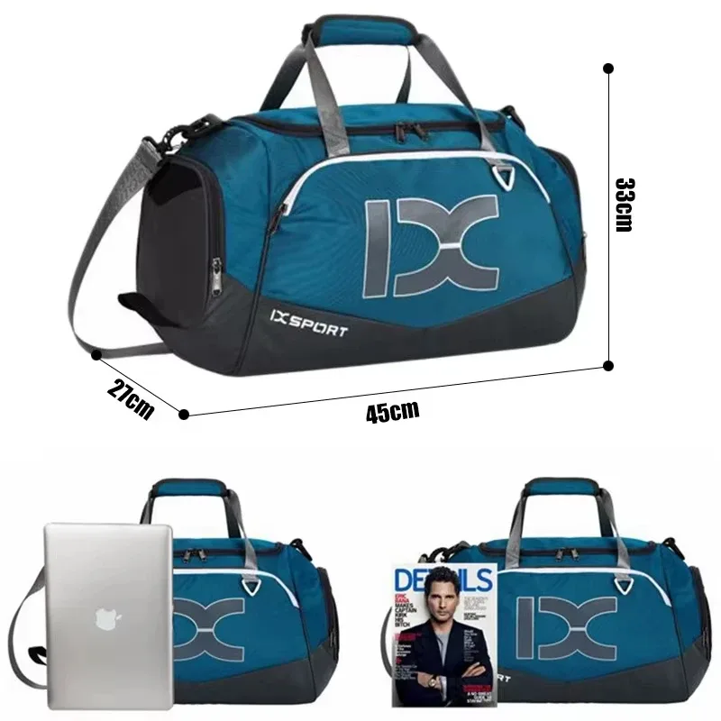sac de sport de voyage avec compartiment à chaussures indépendant, séparation sec/humide, sac à main, sac bandoulière, sac de voyage