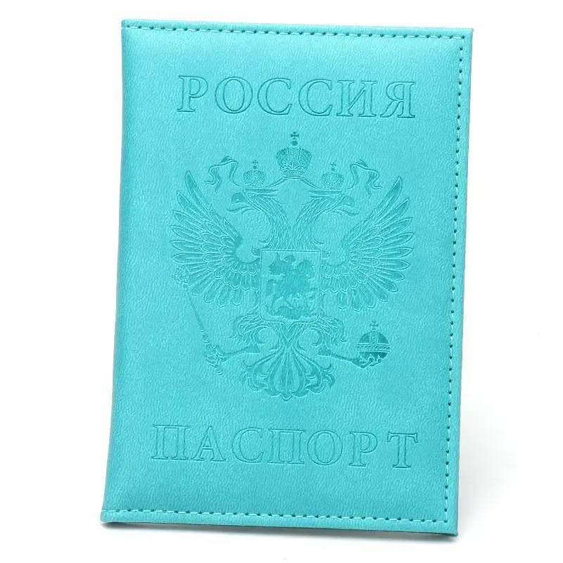 porte-passeport russe, couverture en cuir, portefeuille, porte-carte d'identité de voyage
