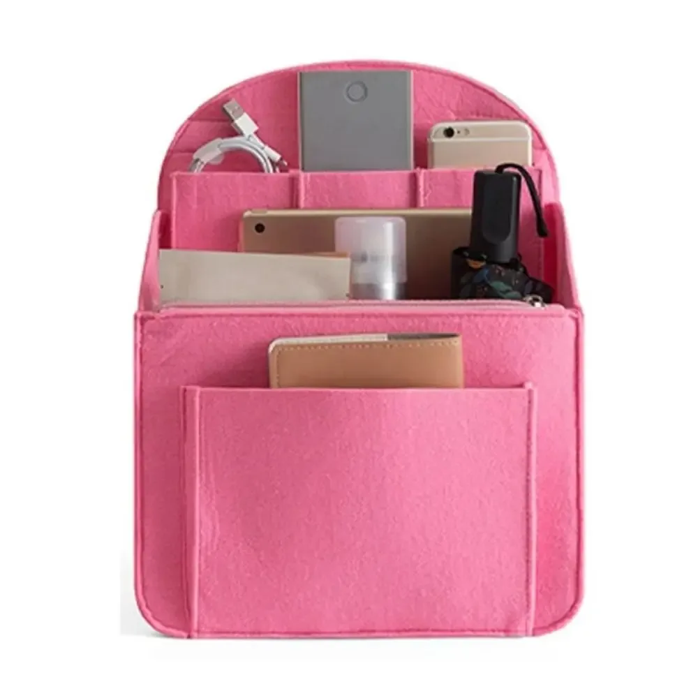 sac à dos en feutre pour organisateur de maquillage, sac de voyage intérieur, sac portable, sacs à cosmétiques adaptés à diverses sacs à dos pour femmes