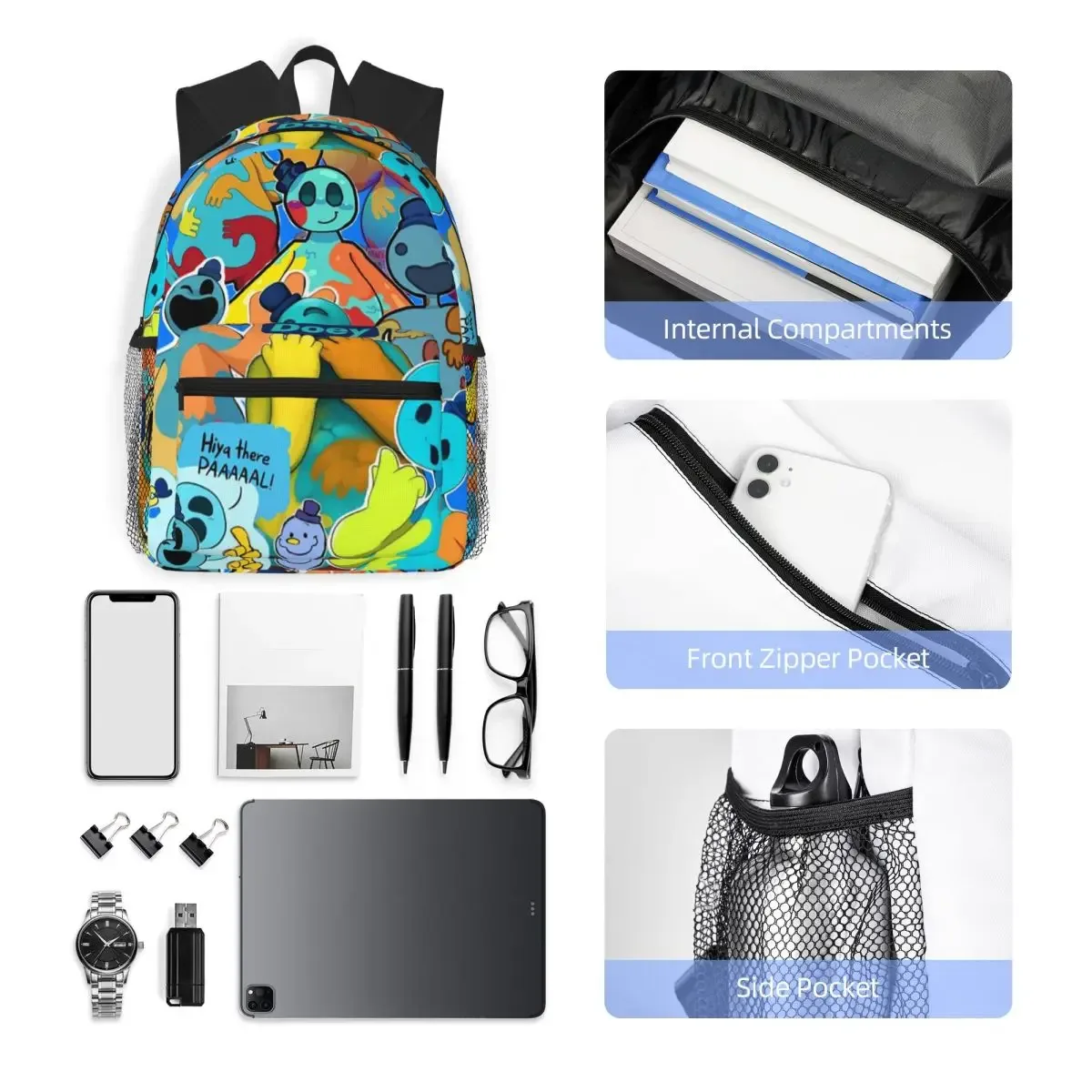doey doughman horror pianosaurus sac à dos pour étudiants, sac d'école, sac à dos de randonnée, sac de voyage pour hommes et femmes, sac à bandoulière