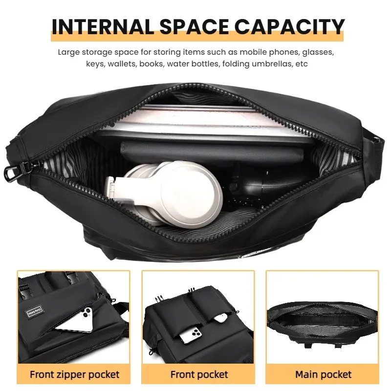 sac à bandoulière pour homme tendance, sac de facteur multi-couches, sac de voyage d'affaires, sac bandoulière adapté au quotidien et aux déplacements professionnels