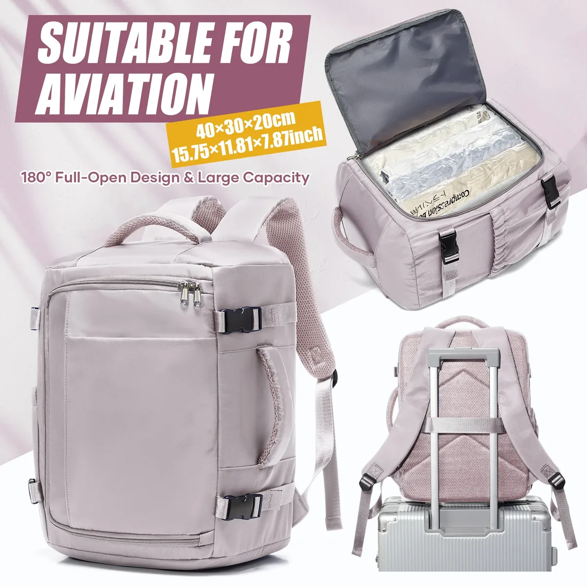 sac dos nylon bleu marine décontracté compartiments multiples poche limon ceinture air sangles ajustables ultra léger voyager école
