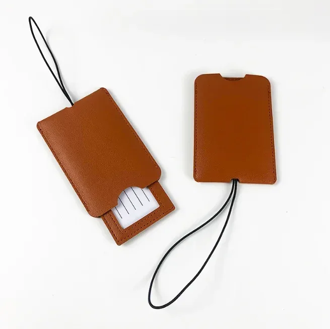 étiquettes à bagages en cuir pu pour hommes et femmes, étiquettes de sac de valise, porte-adresse d'identification de nom de bagage, étiquette de bagage, accessoires de voyage