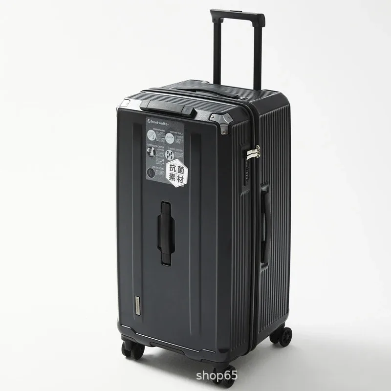 valise à roulettes grande capacité avec amortisseur à ressort, frein et roues pivotantes, poignée de transport pour étudiants