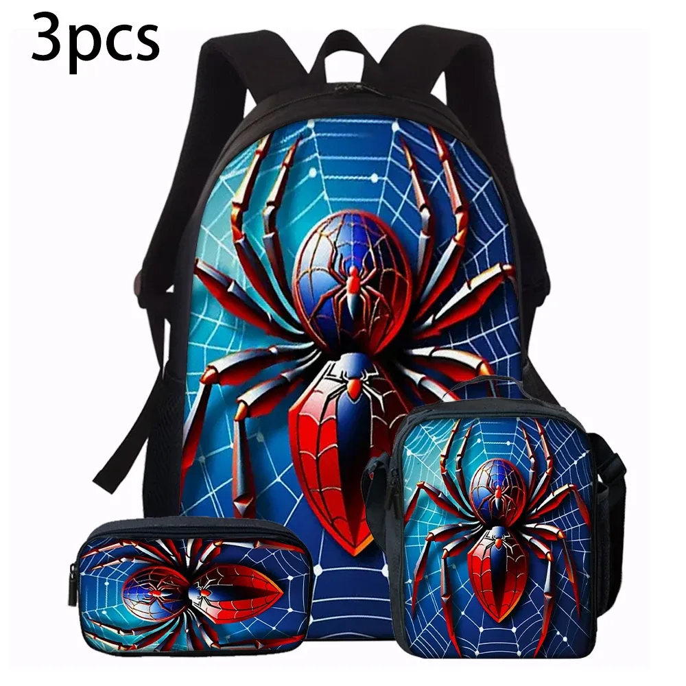 sac dos polyester arachnide rouge bleu noire enfant école couverture souple polyester doublure capacité inférieure vingt litres