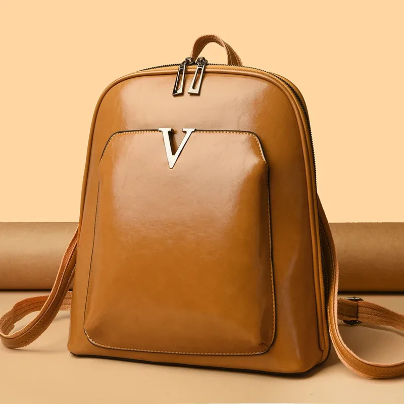 sac à dos design femmes sac de voyage grande capacité sac à dos classique huile cire cuir pu sac à bandoulière mochilas de gran capacité