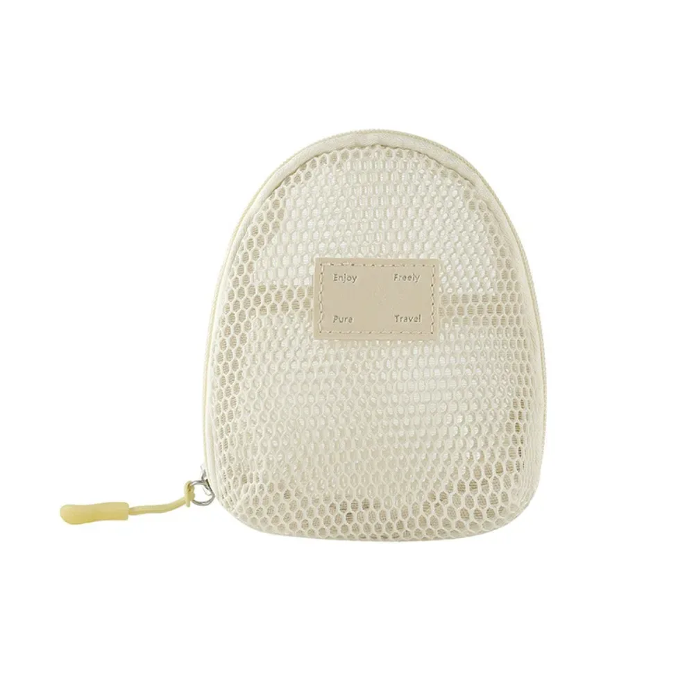 sac à cosmétiques en nylon décontracté avec fermeture éclair, pochette de rangement en maille, sacs de maquillage en maille polyvalents à main, voyage