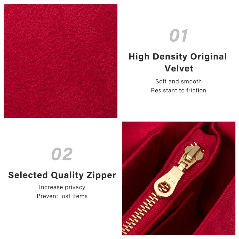 wuta original sac en velours organisateur pour lv speedy 20 25 30 35 sac à main insérer sac à main sac intérieur portable voyage stockage sacs de maquillage