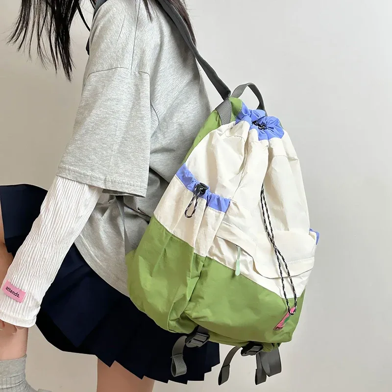 printemps été léger voyage op street sle double sac à bandoulière fourre-tout couleur ket cordon sac à dos avec cordon de serrage