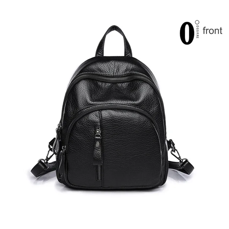 sac à dos antivol en cuir pu souple pour femme, vintage, initié, dames, mini sac de voyage, sacs d'école pour filles