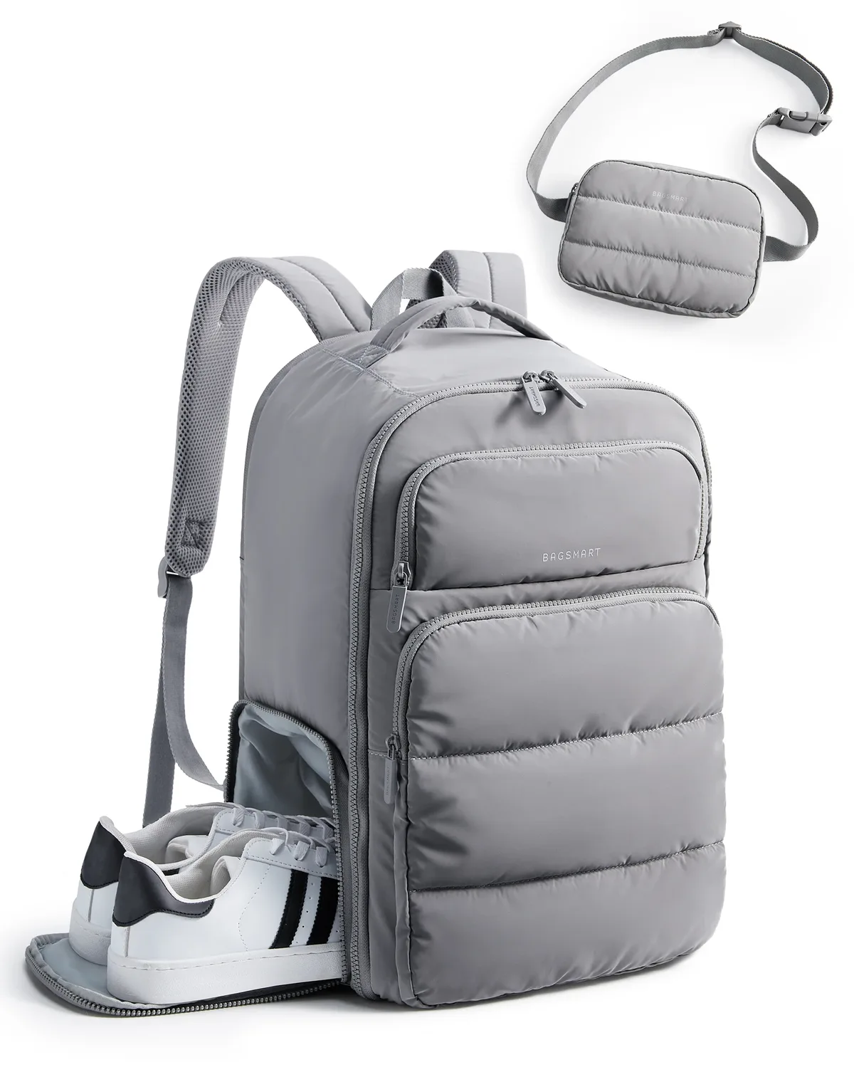 sac dos polyester gris noir kaki 35 litres 17 pouces compacts organisés voyage business week end