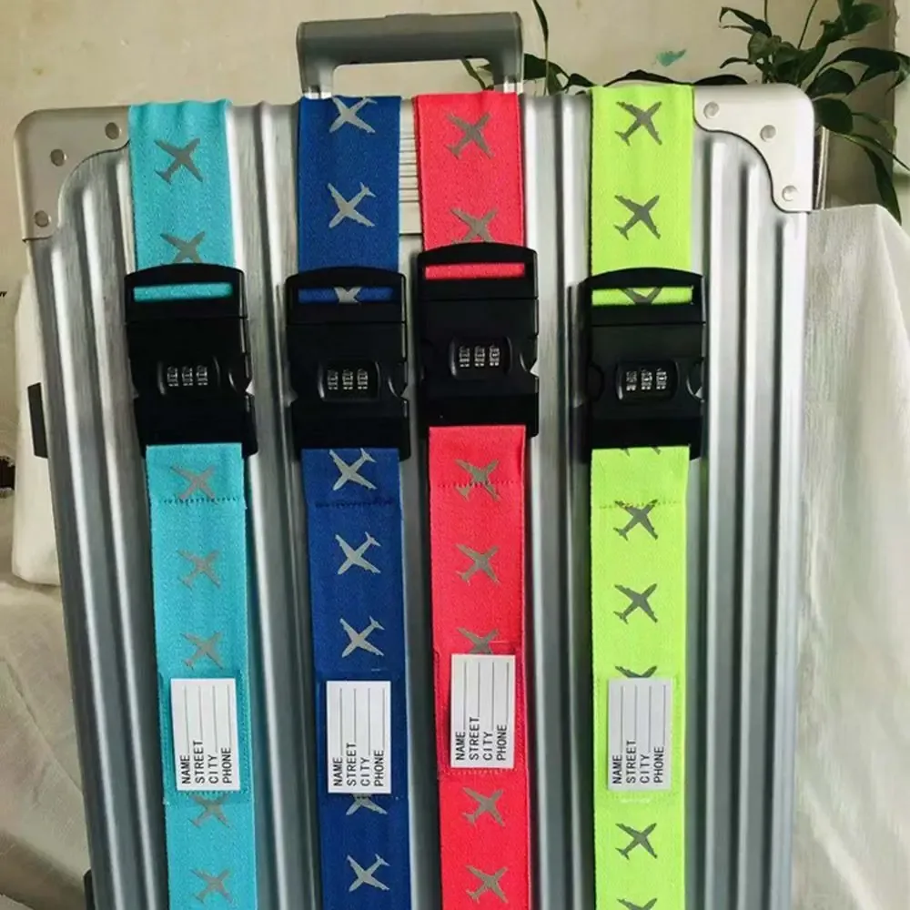 sangle de bagage de voyage, 1 pièce, verrouillage par mot de passe réglable, ceinture d'emballage, verrouillage sécurisé, antivol, ceinture de regroupement