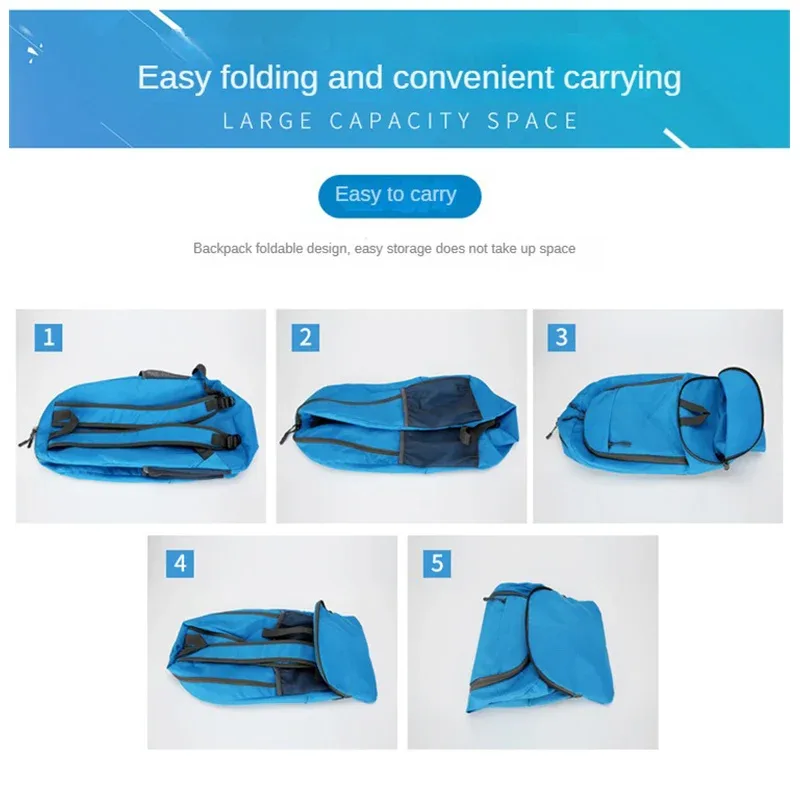 sac à dos léger et pliable avec logo personnalisé, imperméable, personnalisable, idéal pour les voyages en plein air et la randonnée.