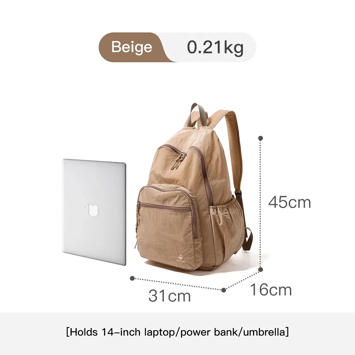 sac à dos pliable grande capacité pour femme fouvor 2026, léger, tendance, pour voyage en extérieur, randonnée, sac à dos décontracté 3059-13