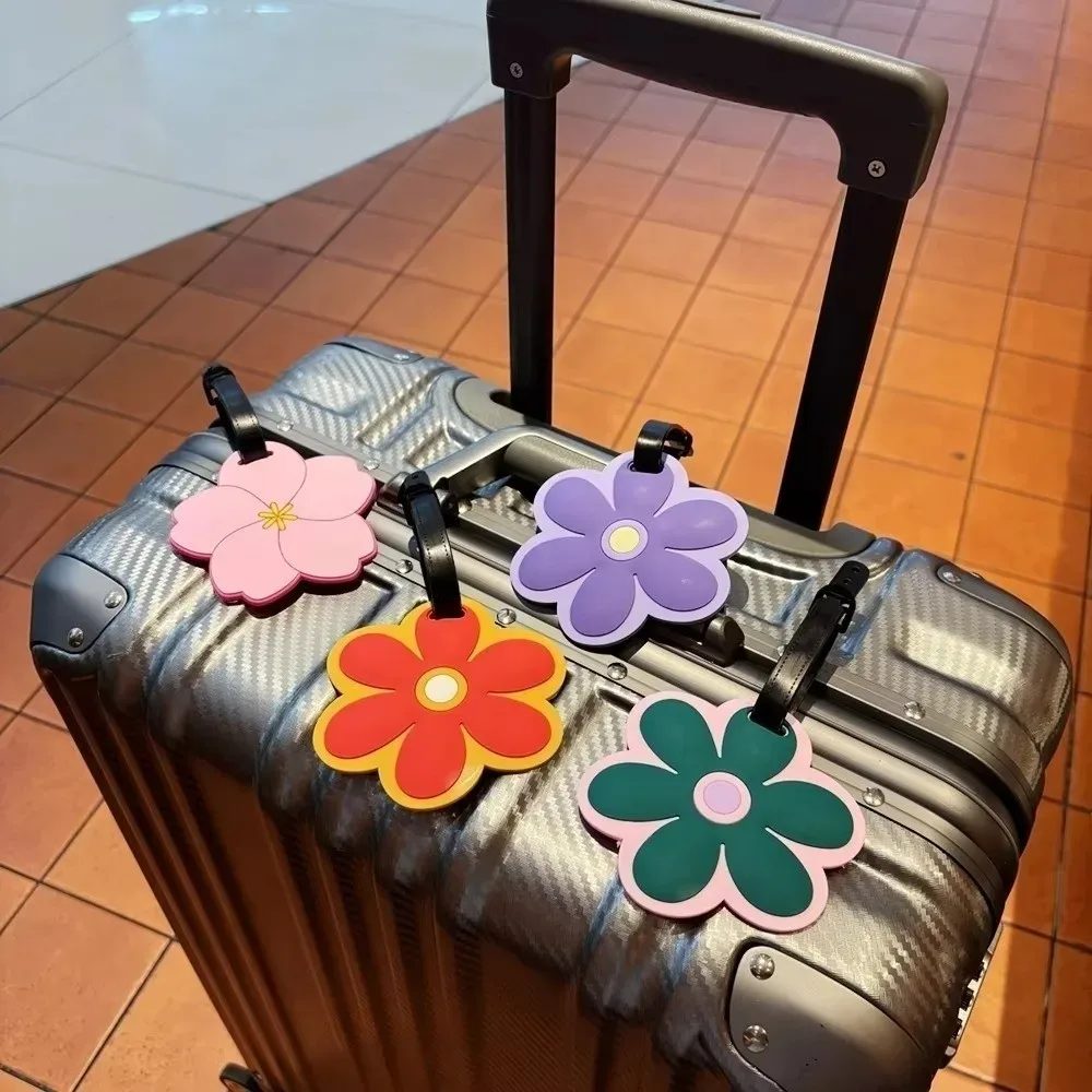 étiquette de bagage à motif floral tendance, étiquettes d'embarquement anti-perte, étiquette de bagage réglable et portable pour hommes et femmes