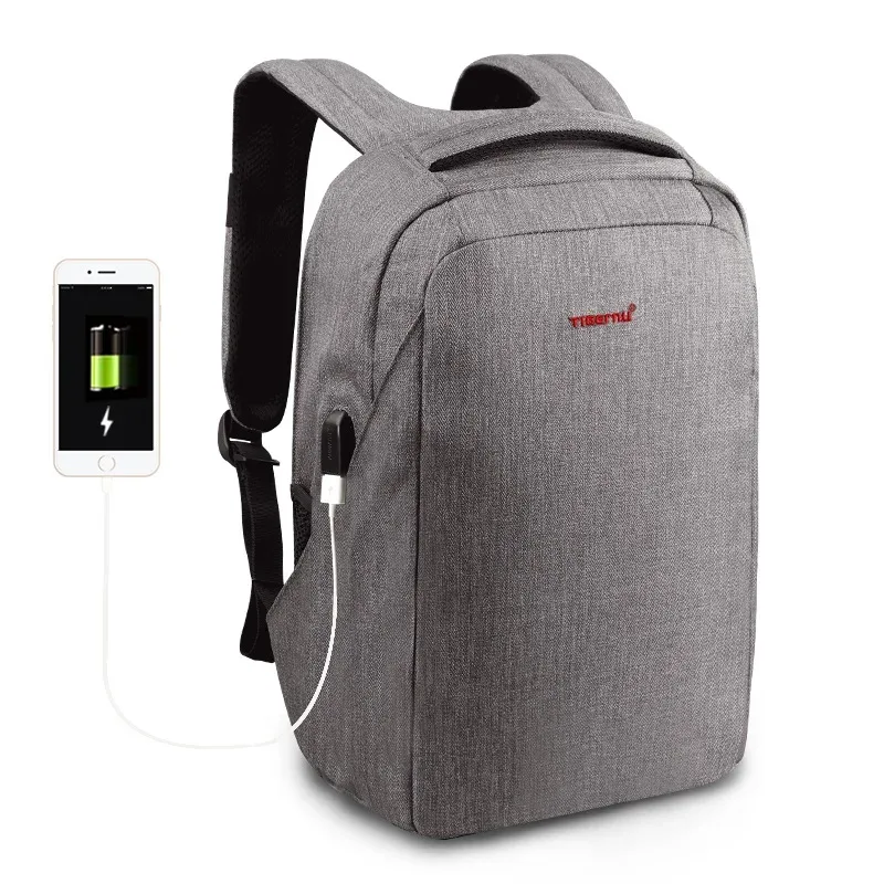 tigernu hommes anti-vol sac à dos 15.6 pouces sac à dos pour ordinateur portable sacs avec port usb sacs de voyage mâle mochila cartables décontractés sac à dos