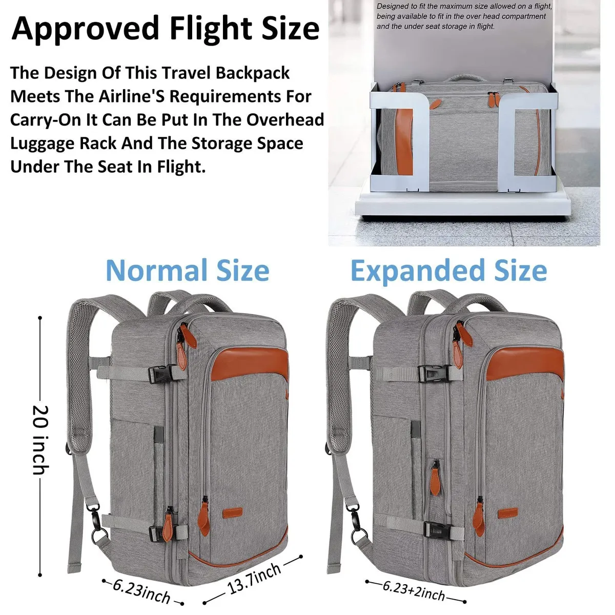 grand sac à dos de voyage extensible pour femmes et hommes, sac à dos pour ordinateur portable de 40 l avec 3 cubes de rangement et sac à chaussures, résistant à l'eau