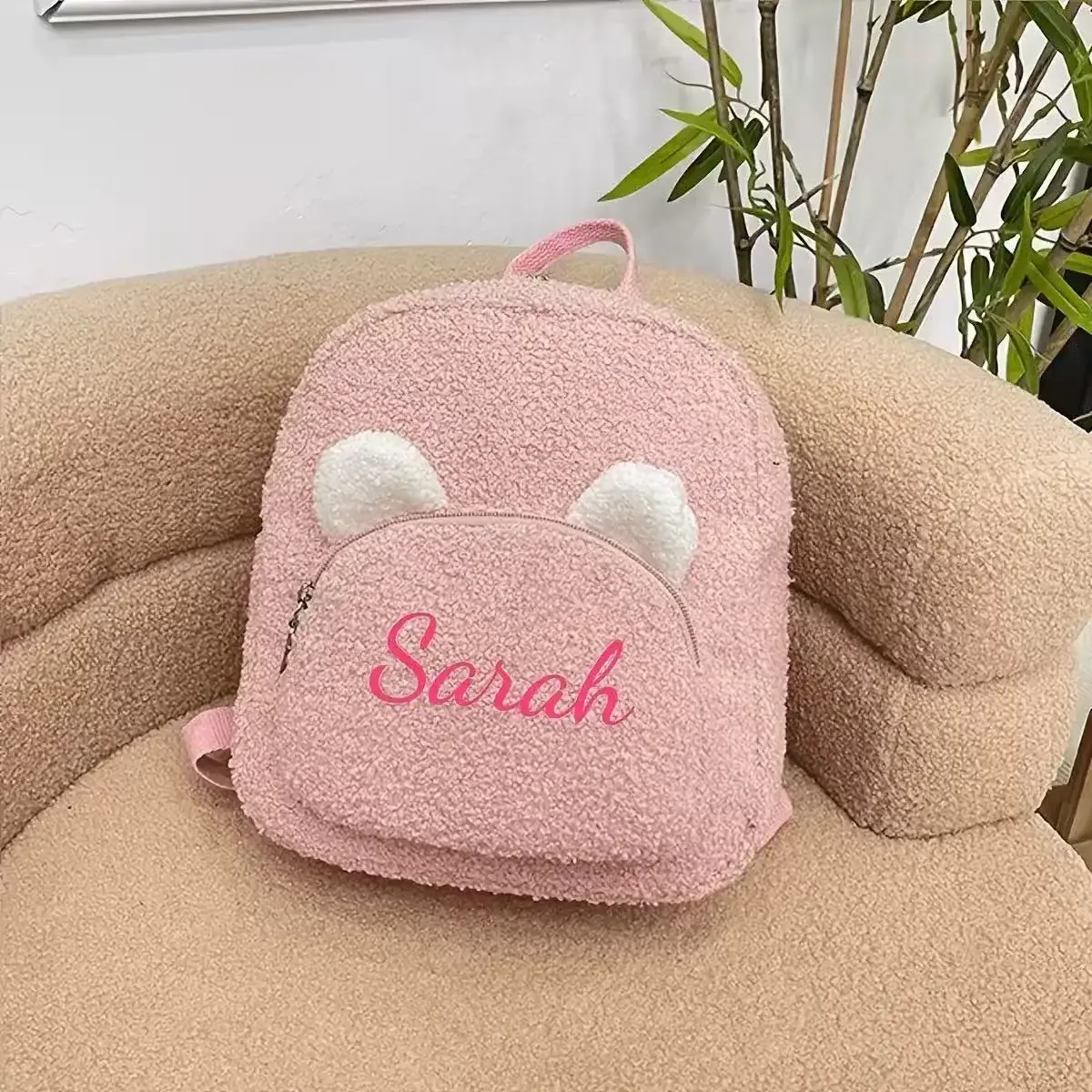 nouveau sac à dos en peluche ours mignon 2026, sac d'étudiant, cadeau d'anniversaire unique personnalisé fait main, sac de promenade brodé avec nom
