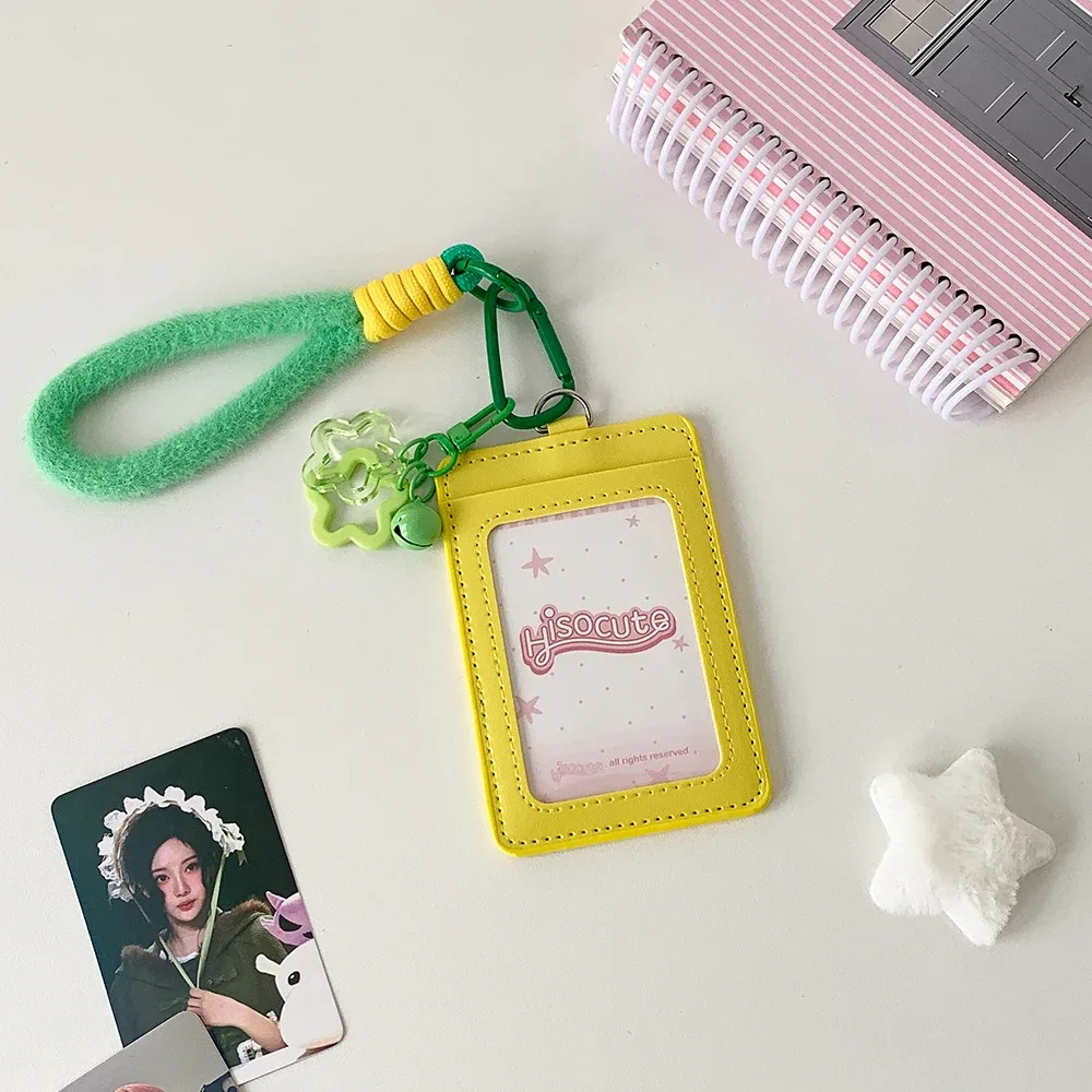 porte-cartes en corde suspendue 3 pouces, couleur unie, mode coréenne y2k, sac de rangement pour idole de fille mignonne, sac à dos pour étudiant, pendentif, porte-clés