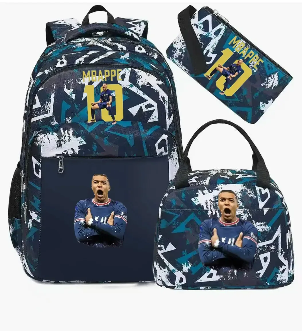 sac à dos m-mbappe camouflage 3 pièces, sacs d'école pour ordinateur portable, pour garçons et filles, sacs de voyage décontractés pour femmes et hommes, mochila
