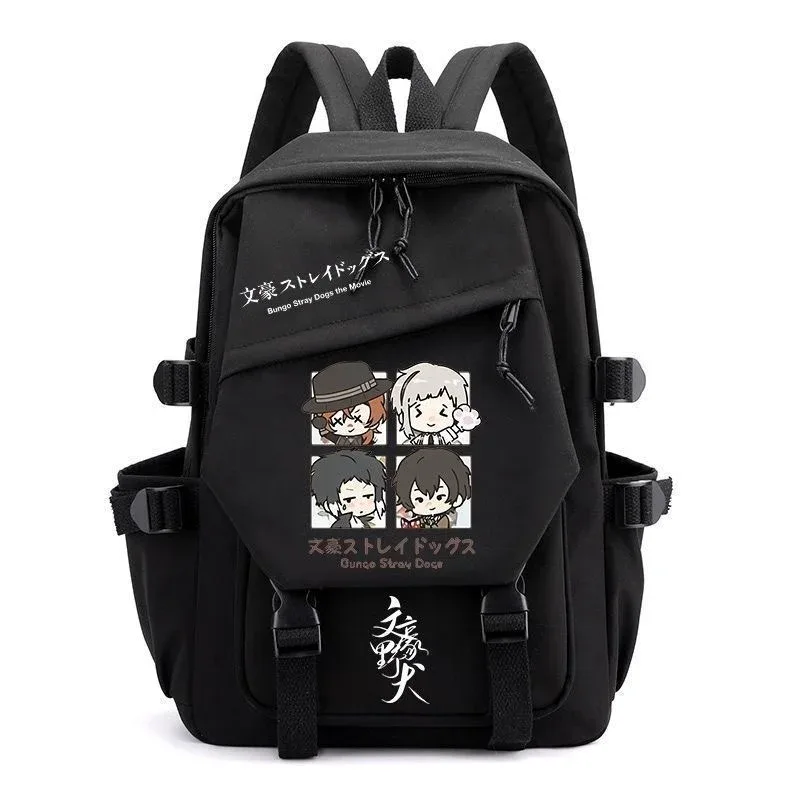 sac à dos anime bungo stray dogs cartoon, cartable pour adolescents, cartable pour hommes et femmes, mode cosplay, ordinateur portable, voyage en plein air, mochila