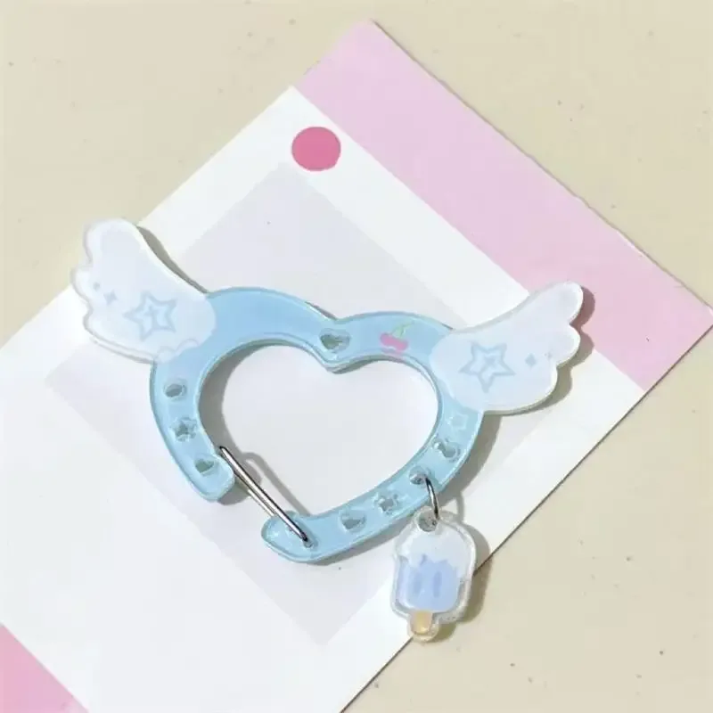 porte-clés mousqueton en acrylique kawaii, porte-clés de dessin animé mignon pour sac à dos, breloque de sac et accessoire de sac ita