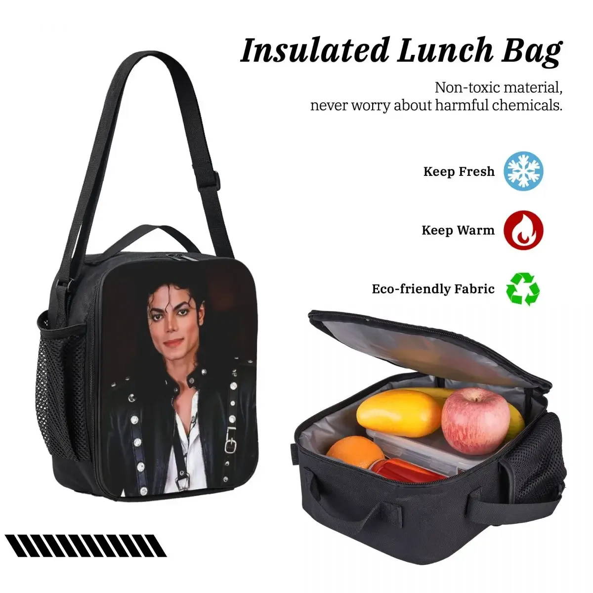 sac à dos michael jackson pour étudiants, sac d'école, sacs à bandoulière pour ordinateur, sac à déjeuner isotherme 3ps, trousse à crayons