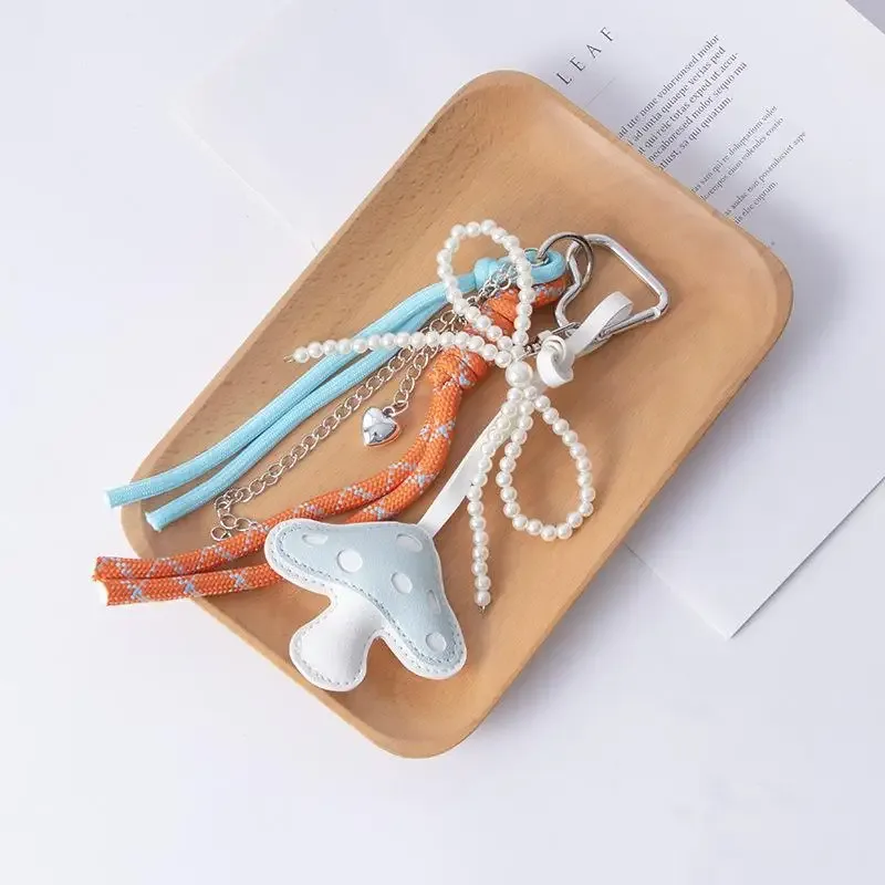 modish cuir miniature ours tissé laçage sac à dos parure bricolage porte-clés sac à main ajout
