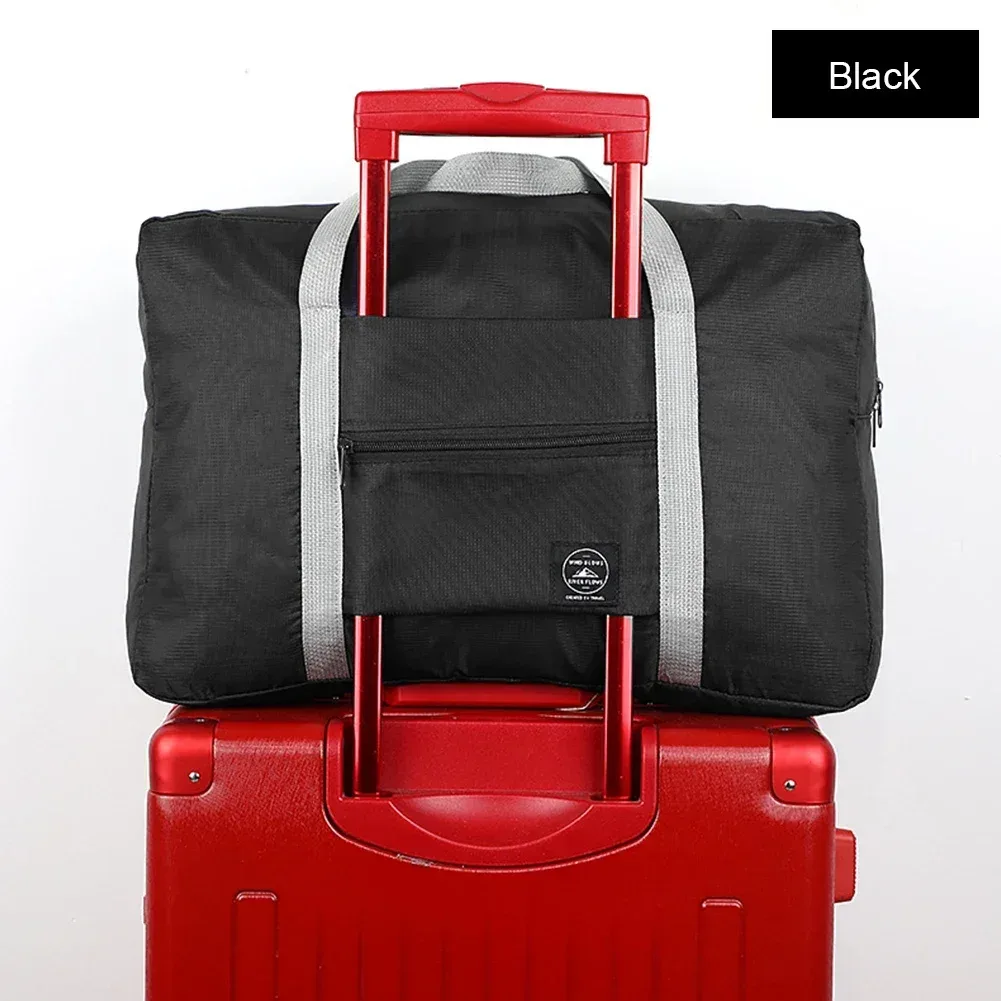 sac de voyage pliable imperméable de couleur unie, sac à bagages léger de grande capacité
