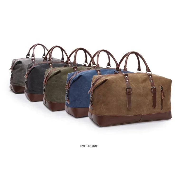 sacs de voyage en toile et cuir pour hommes, bagages à main, sacs de sport, fourre-tout de voyage, grand sac de week-end, sac de nuit, original